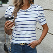 Stylish Women's Striped Puff Sleeve Top