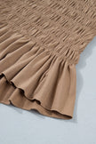 Solid Shirred Ruffle Peplum Hem Tank Top
