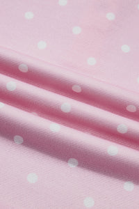 Polka dot pullover sweatshirt with metal-button collar
