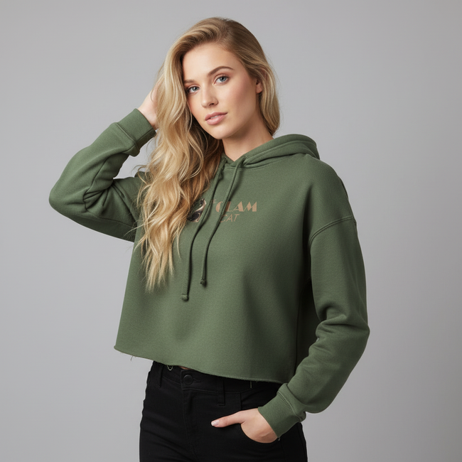 The Glam Cat Designer Stylish Women's Cropped Hoodie