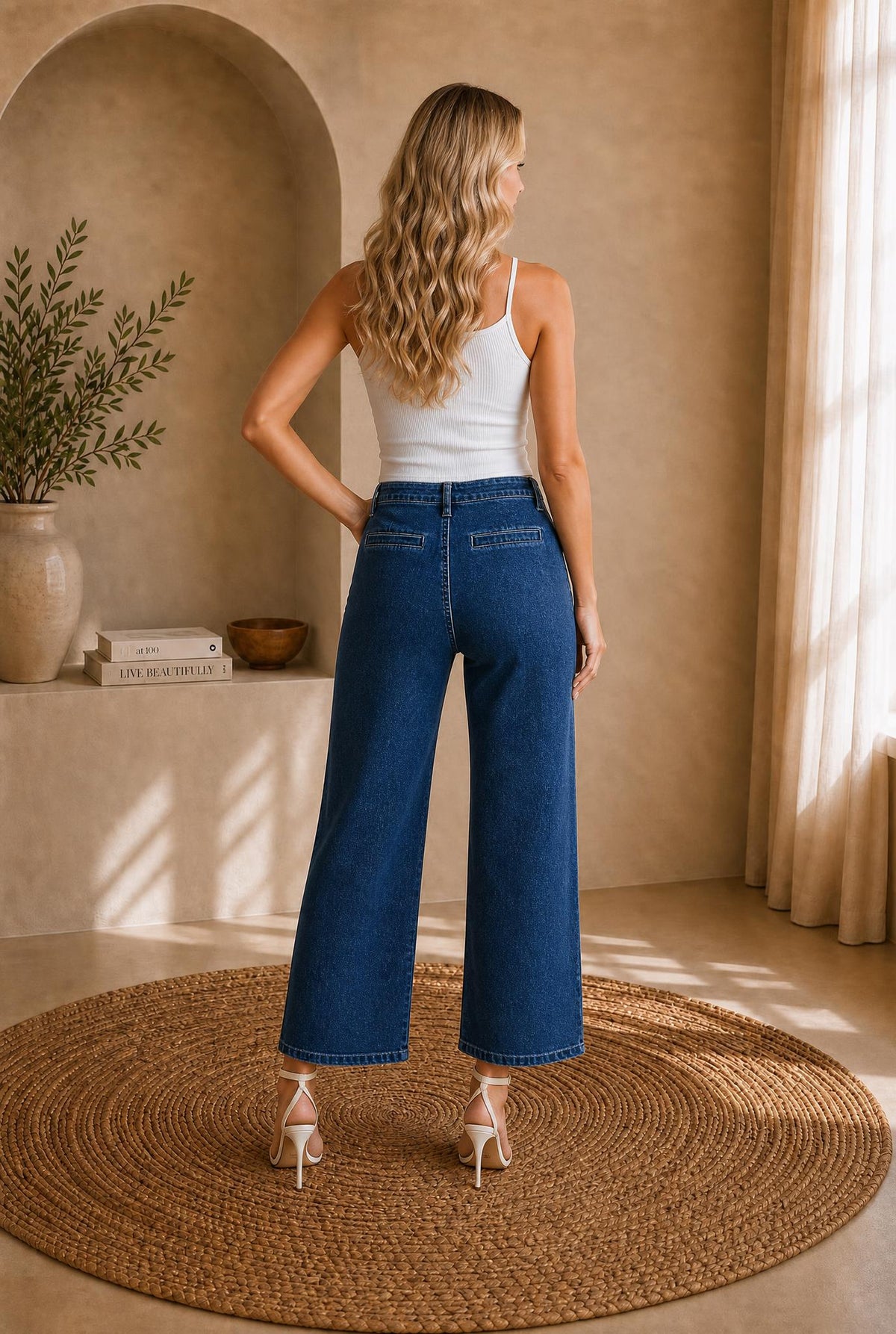 Button Front High Waist Cropped Jeans — The Glam Cat