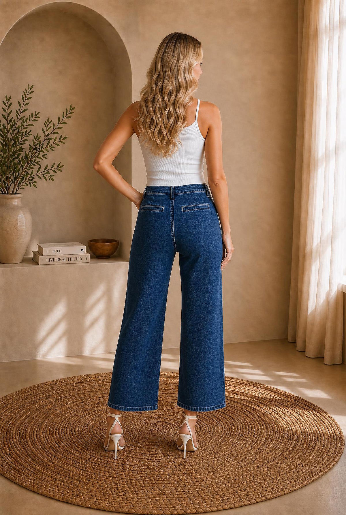 Button Front High Waist Cropped Jeans — The Glam Cat