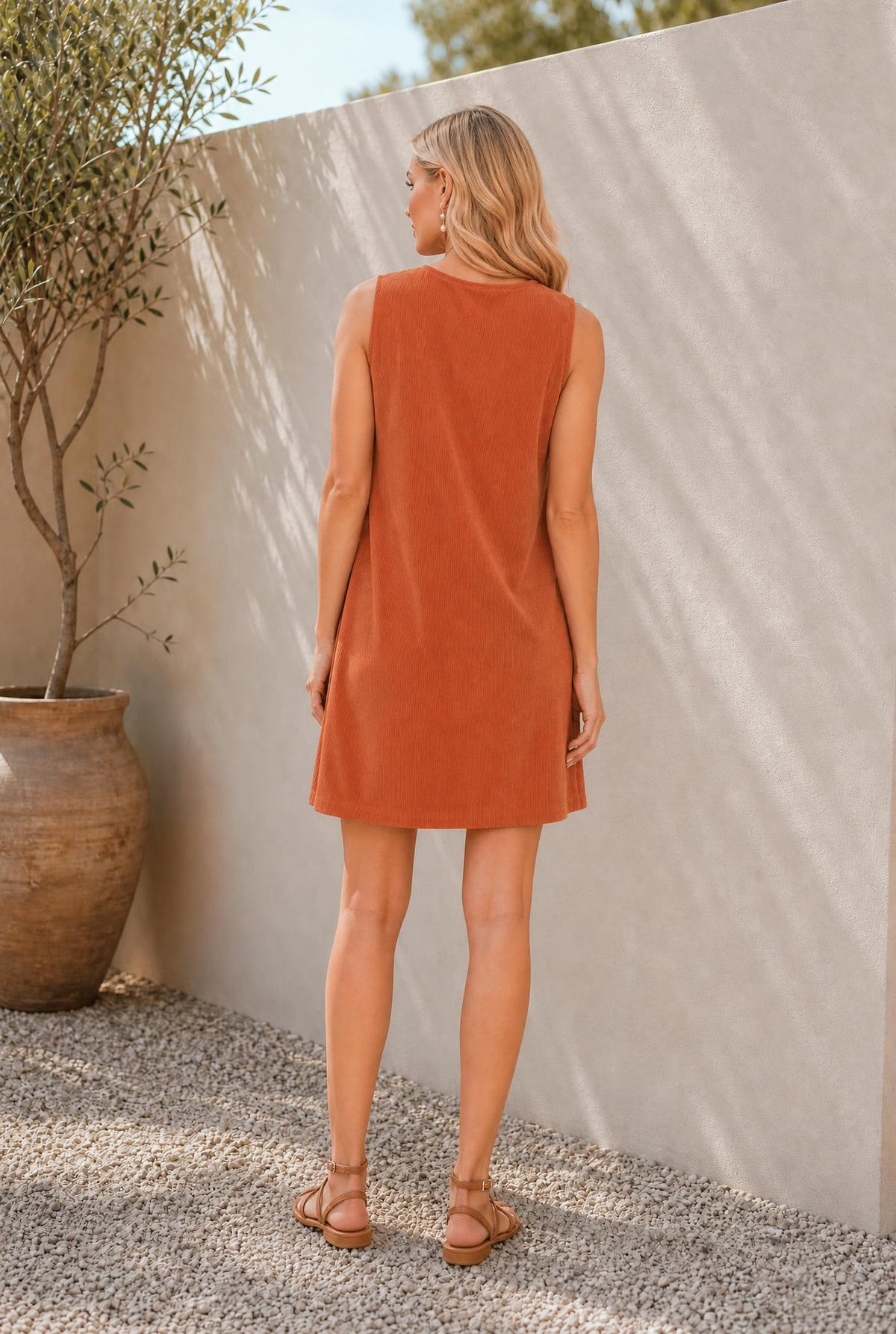 Western Corduroy Embroidered Patch Pocket Dress — The Glam Cat