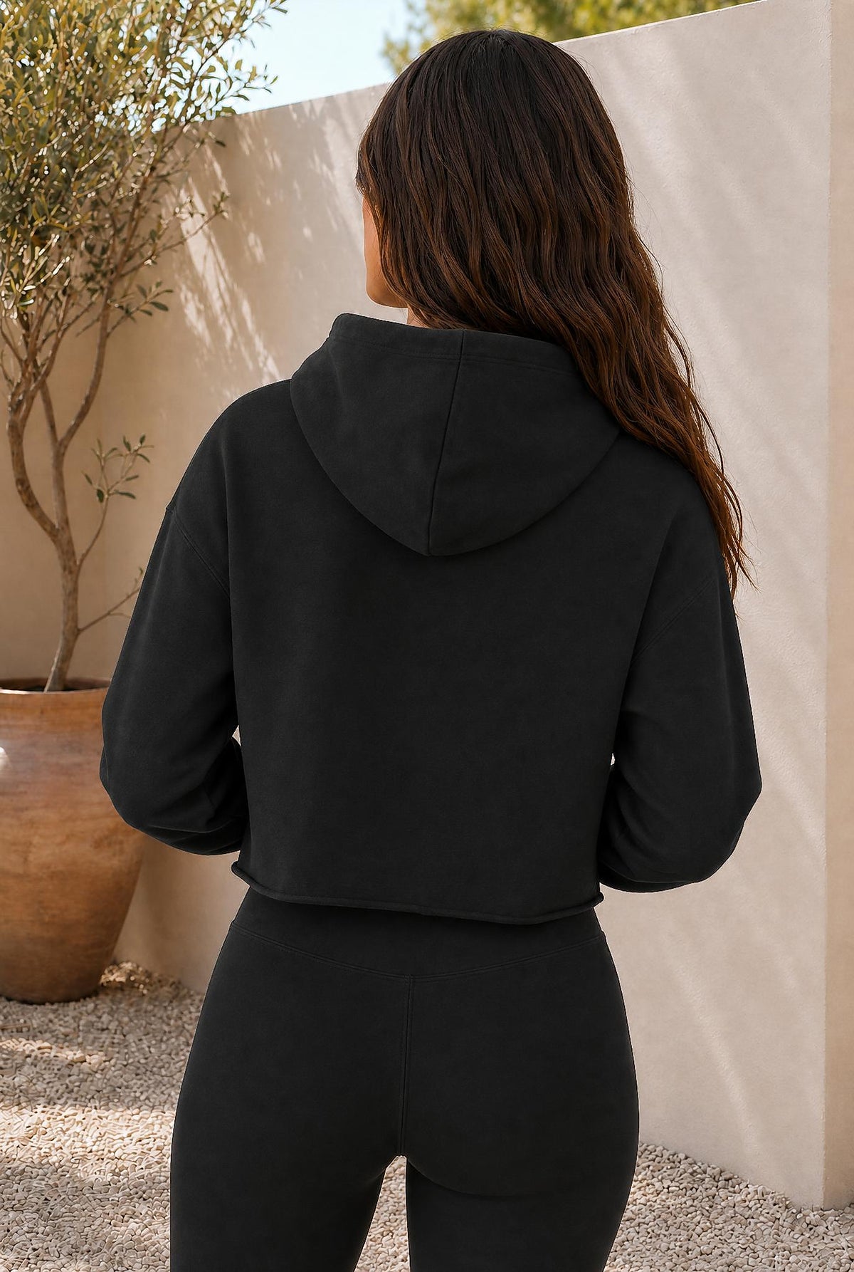 The Glam Cat Designer Raw Hem Cropped Hoodie — The Glam Cat