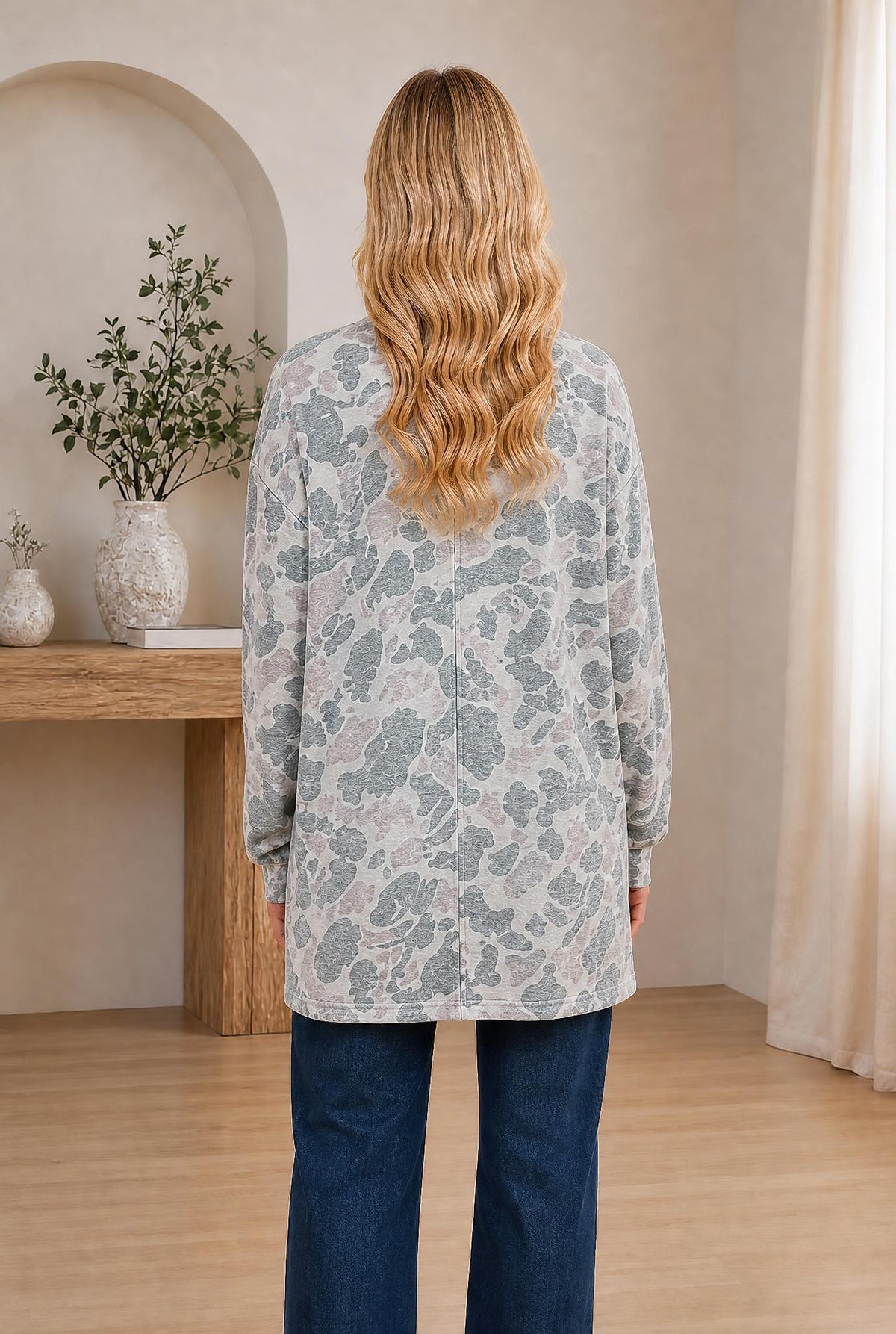 Camo Long Sleeve Cardigan — The Glam Cat