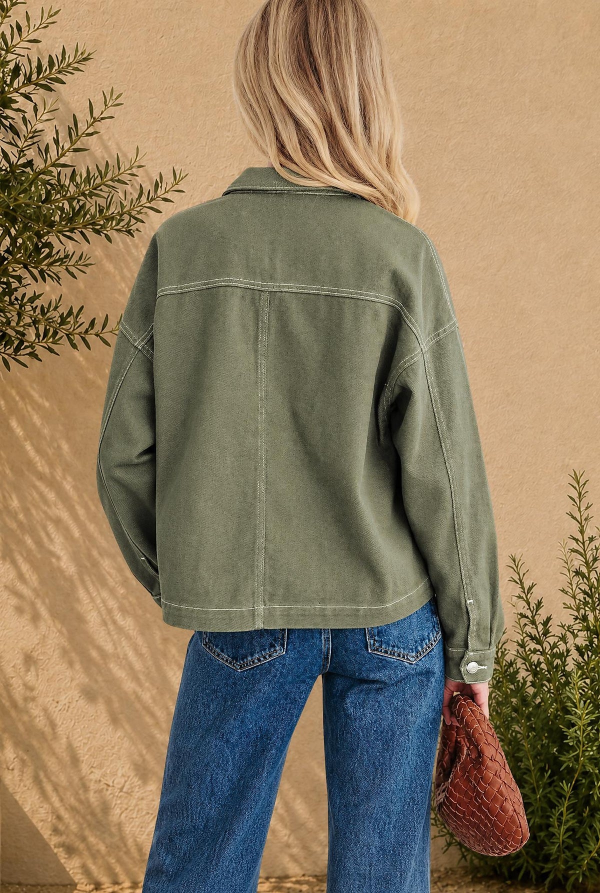 Timeless Denim Button-Up Collared Jacket — The Glam Cat