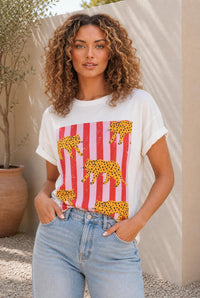 Cheetah Stripe Retro Tee — The Glam Cat