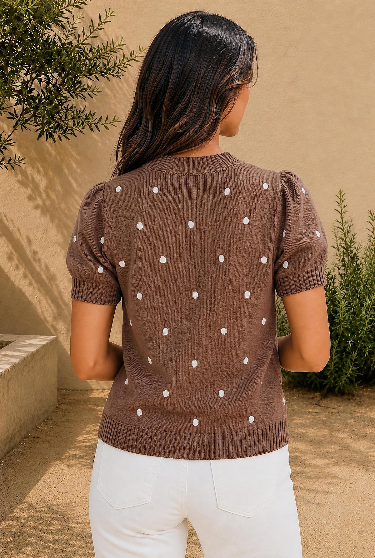 Adorable Polka Dot Bubble Sleeve Sweater — The Glam Cat