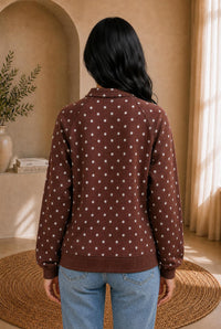 Chic Polka Dot Pullover Sweatshirt — The Glam Cat