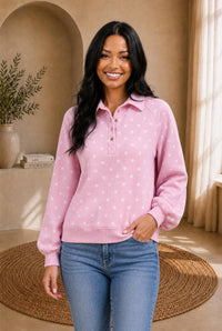 Chic Polka Dot Pullover Sweatshirt — The Glam Cat