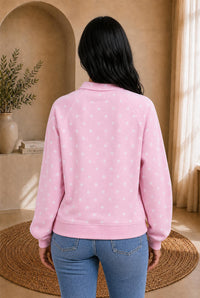 Chic Polka Dot Pullover Sweatshirt — The Glam Cat