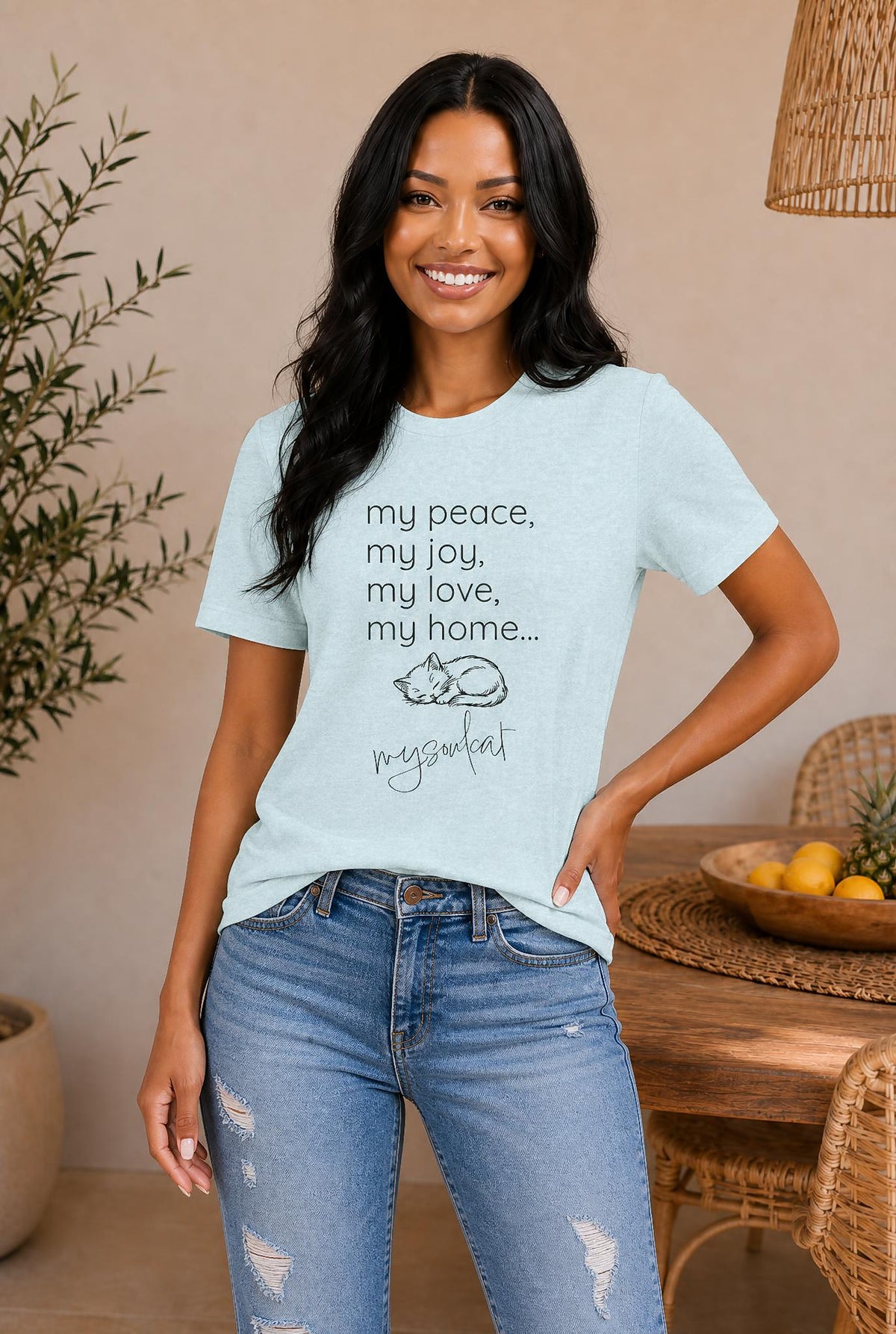 MySoulCat — “my peace, my joy, my love, my home... mysoulcat” Unisex Tee — The Glam Cat