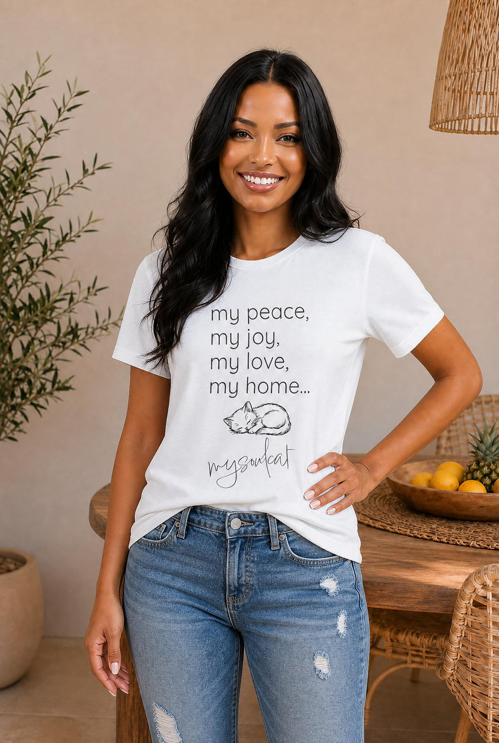 MySoulCat — “my peace, my joy, my love, my home... mysoulcat” Unisex Tee — The Glam Cat