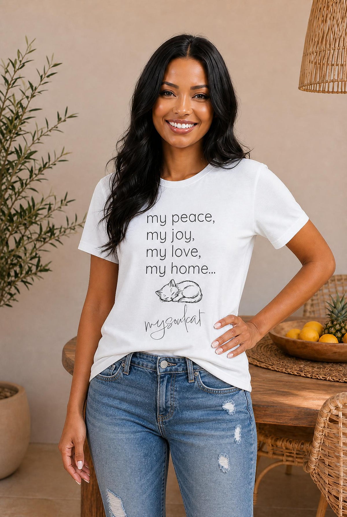 MySoulCat — “my peace, my joy, my love, my home... mysoulcat” Unisex Tee — The Glam Cat