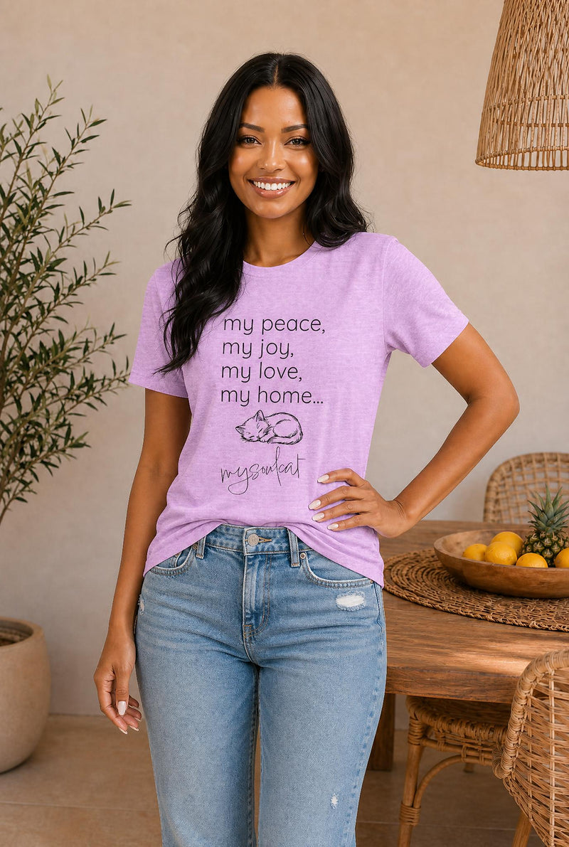 MySoulCat — “my peace, my joy, my love, my home... mysoulcat” Unisex Tee — The Glam Cat