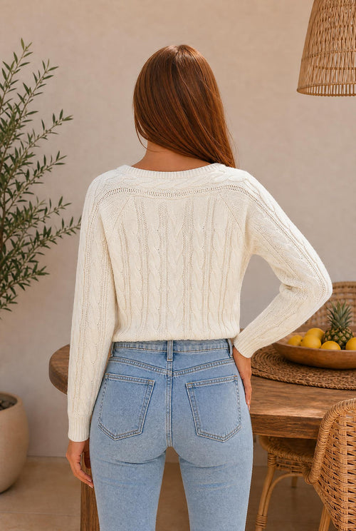 Boutique-Style Cable Knit Sweater — The Glam Cat