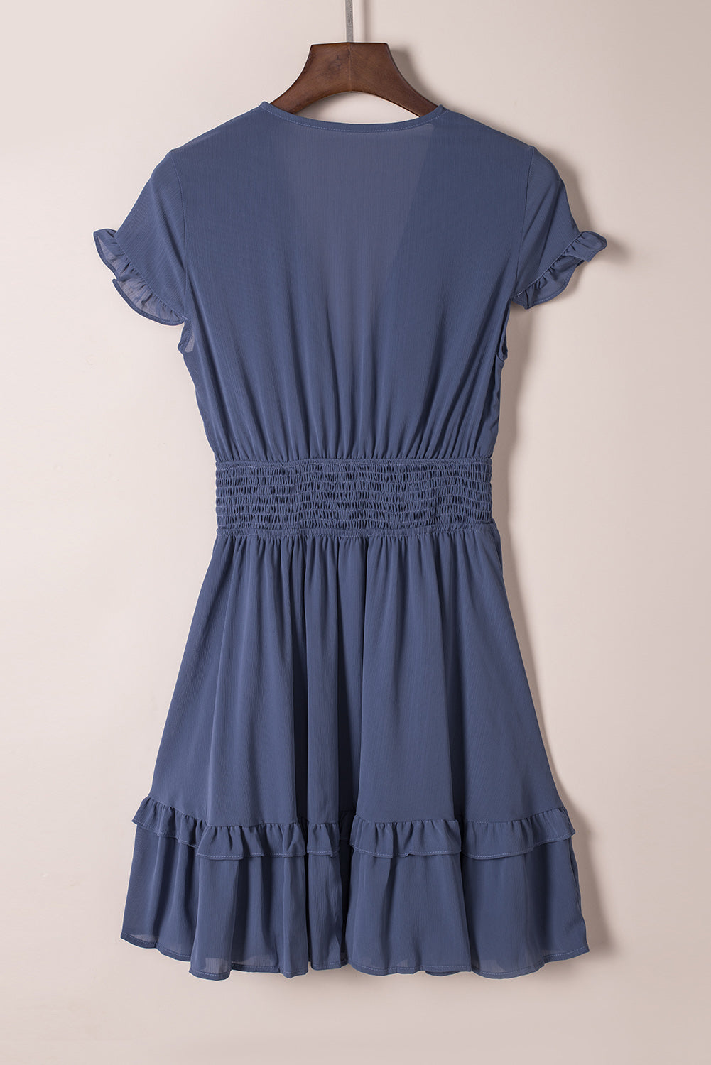 Knotted Front V-Neck Mini Dress - additional product view