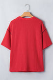 USA Corded Knit Short Sleeve Graphic Top
