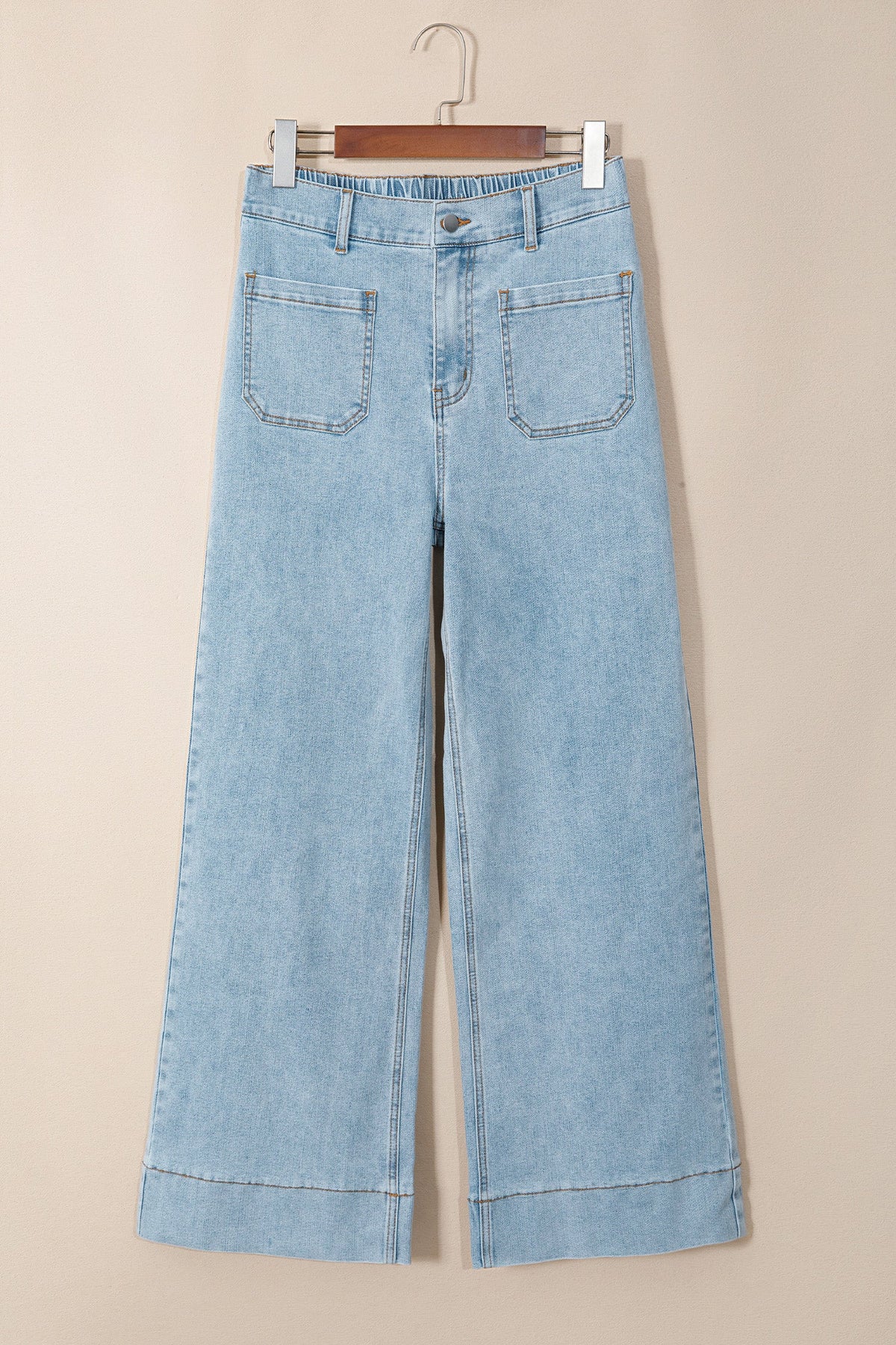 Denim Patch Pocket Straight Leg Jeans — The Glam Cat