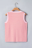 Stripe Textured Knit Sleeveless Sweater Top