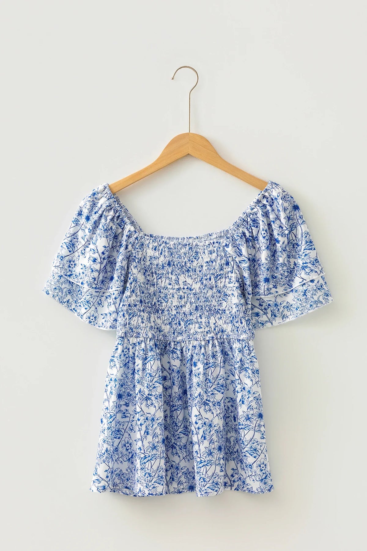 Floral Smocked Babydoll Blouse