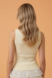 Sweet Ribbed Knit Lace Hem Tank