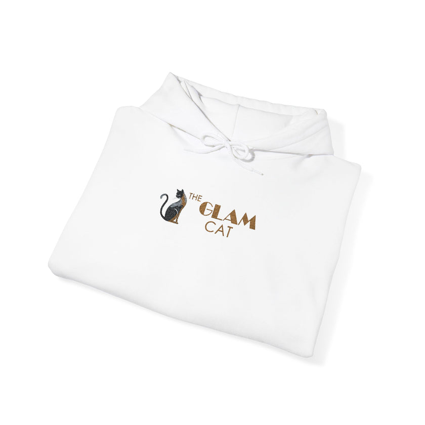 The Glam Cat Designer Embroidered Hoodie – Cozy Streetwear for Cat Lovers