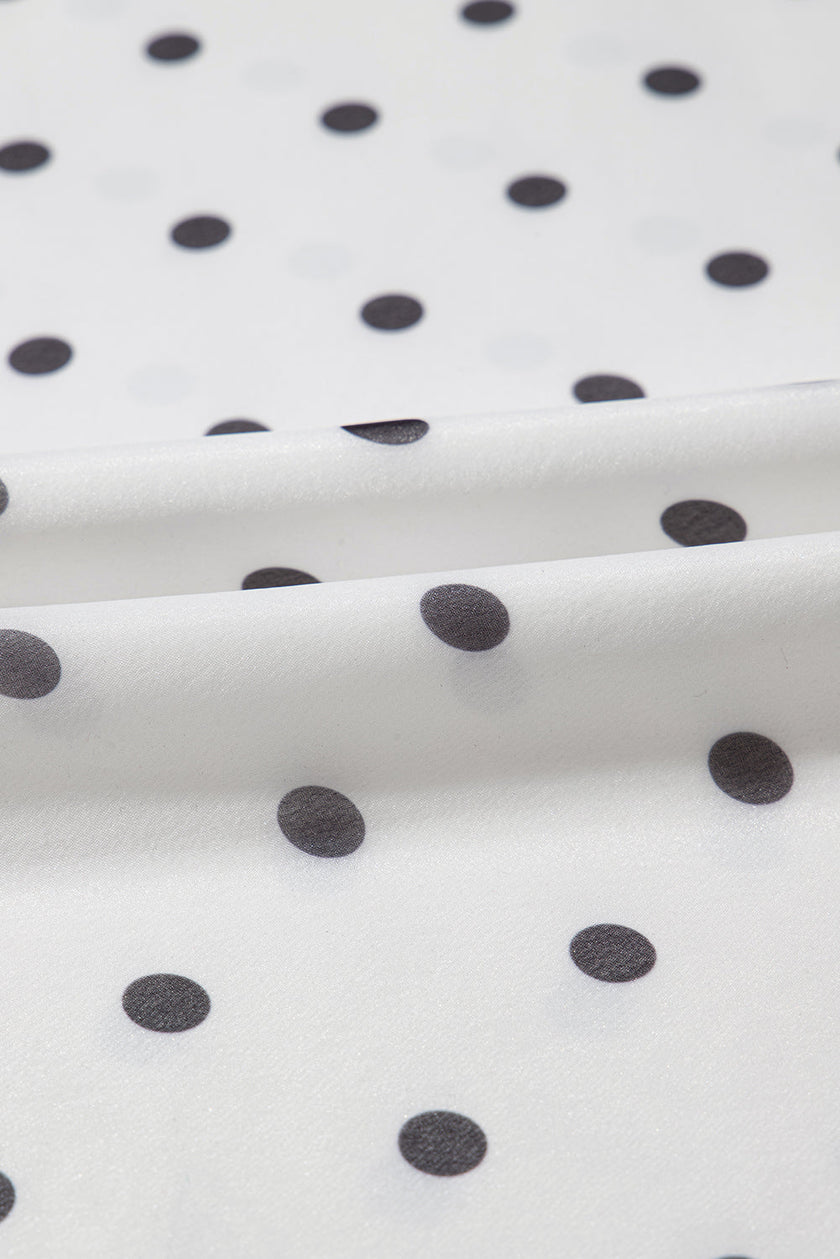 Polka Dot Flutter Sleeve Smocked Maxi Dress