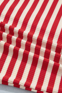 Stripe Ribbed Knit Buttoned Tank Top