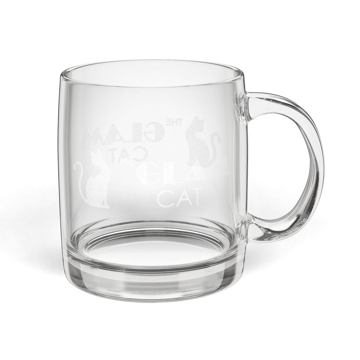 The Glam Cat engraved glass coffee mug