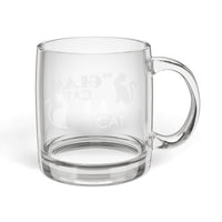 The Glam Cat engraved glass coffee mug