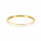 Hamptons white enamel and gold bangle bracelet
