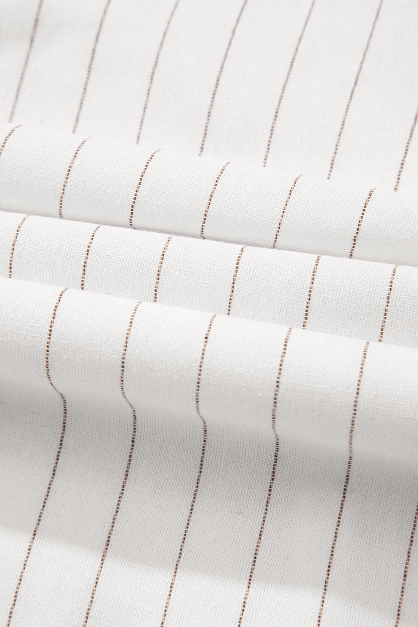 Stripe Spaghetti Strap Pocketed High Waist Maxi Dress