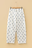Polka Dot Tailored-Seam Barrel Jeans