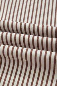 Striped High Waist Barrel Leg Jeans