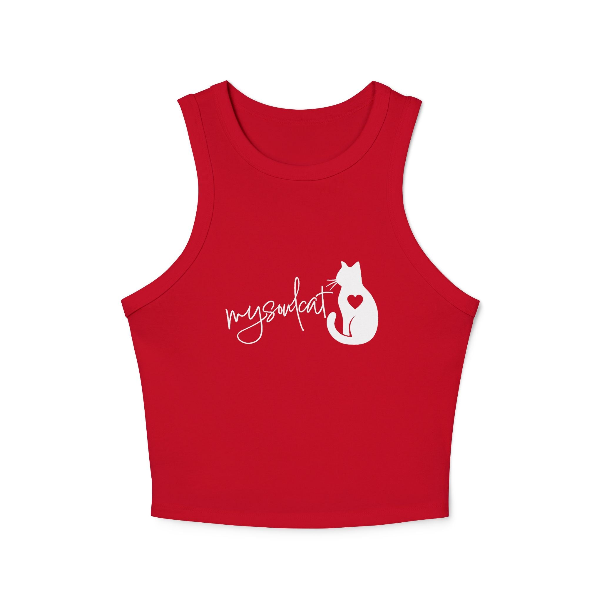 MySoulCat Women's Racerback Cropped Tank — White