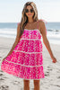 Floral Ric-Rac Tie Strap Sleeveless Mini Dress