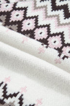 Geometric Fair Isle Brushed Knit Cardigan - additional product view