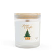 Merry & Bright Evergreen with Sleeping Cat Frosted Glass Candle — 11oz Holiday Scented Candle