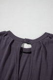 Solid Open-Back Cap Sleeve Knit Romper