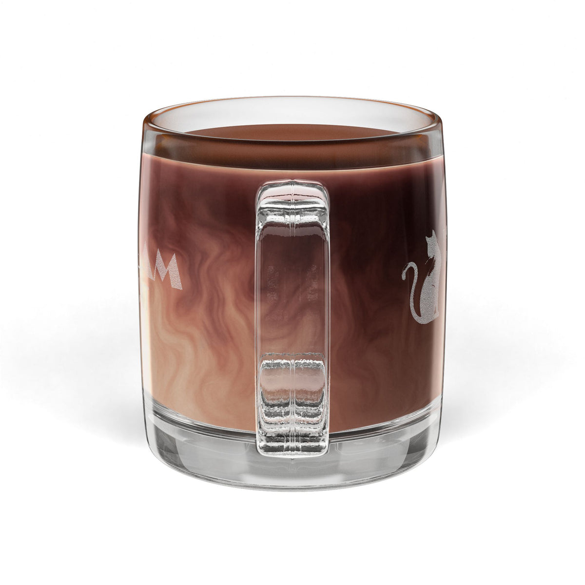 The Glam Cat engraved glass coffee mug