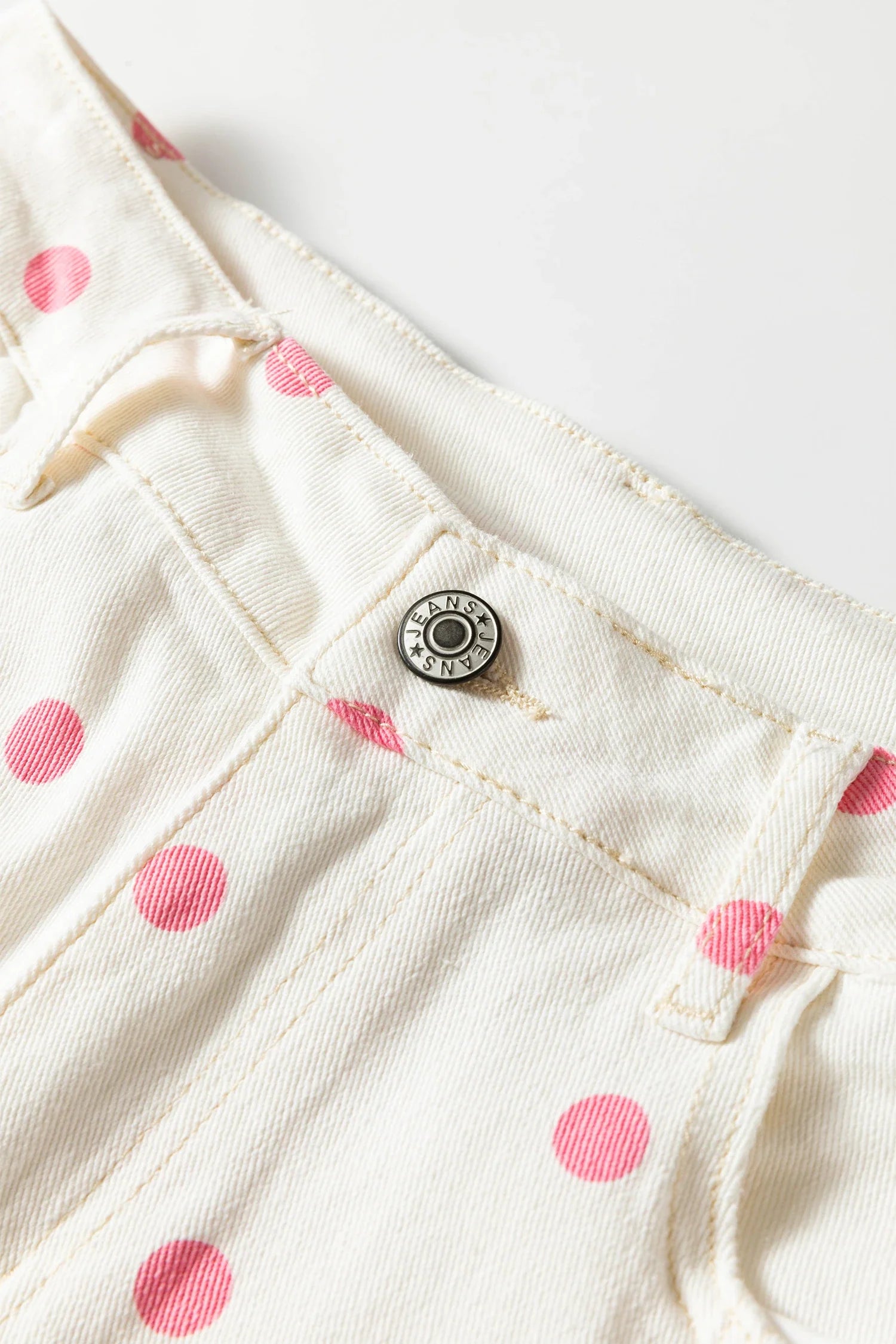 Polka Dot Tailored-Seam Barrel Jeans
