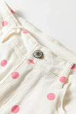 Polka Dot Tailored-Seam Barrel Jeans