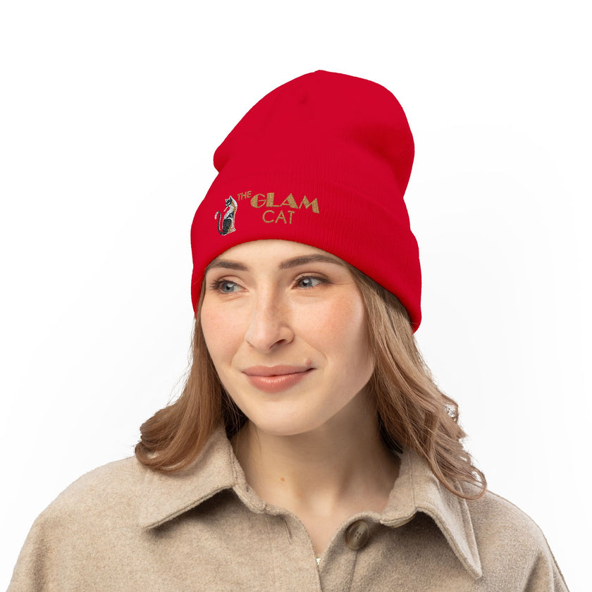 The Glam Cat Designer Embroidered Luxe Beanie
