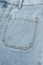 Denim Patch Pocket Straight Leg Jeans — The Glam Cat