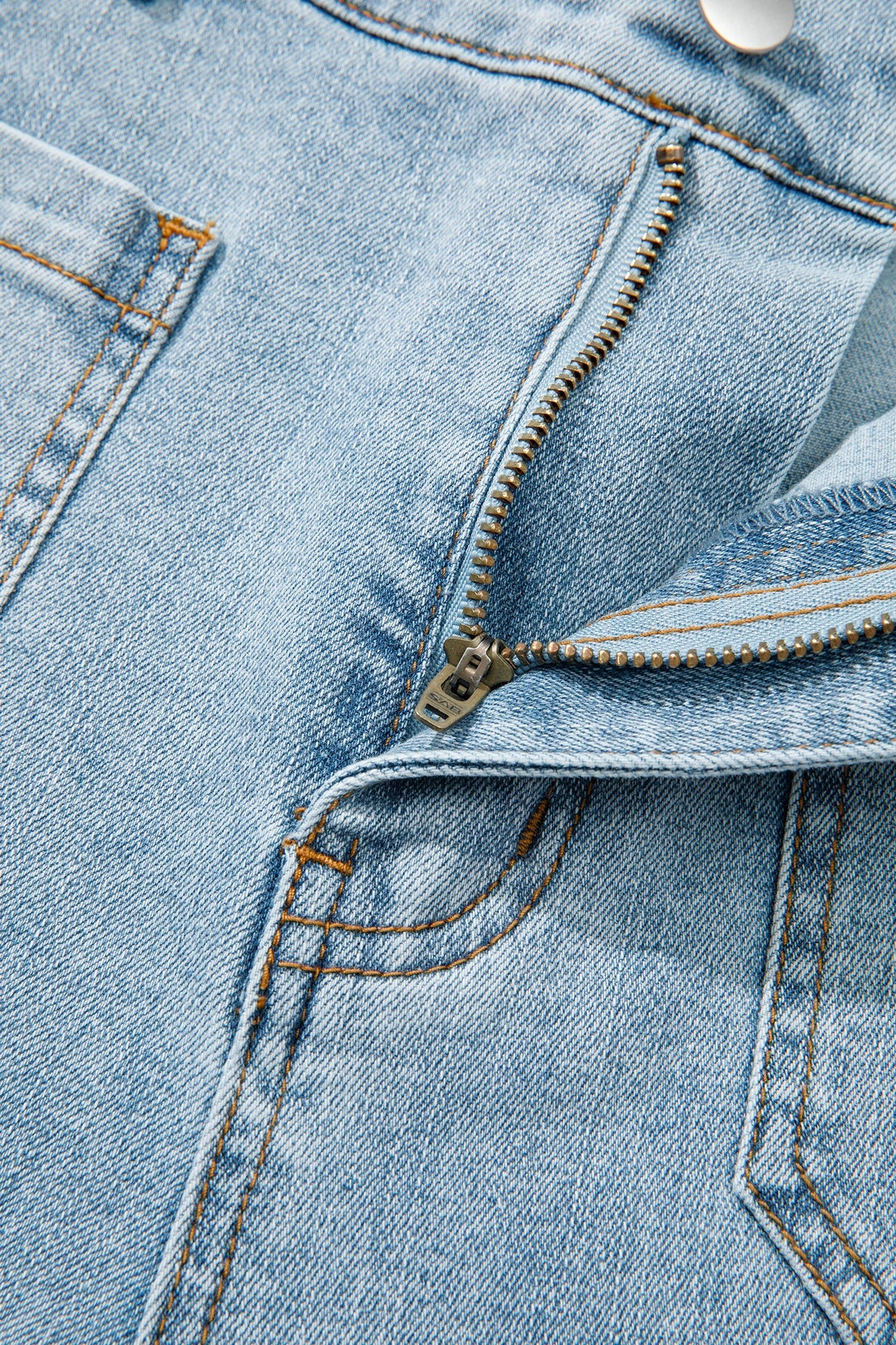 Denim Patch Pocket Straight Leg Jeans — The Glam Cat
