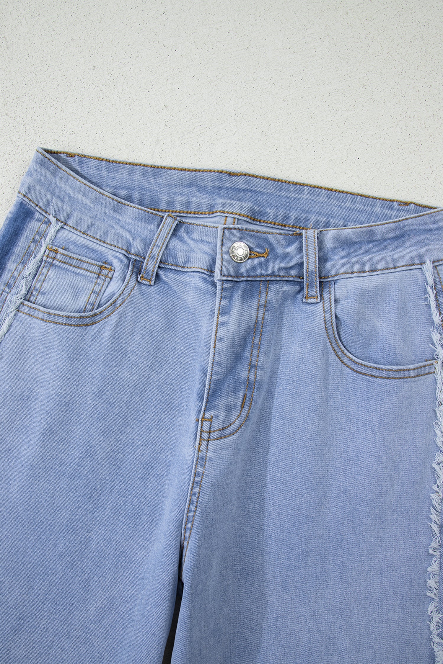 Trending Frayed Raw Edge Side Panel Jeans