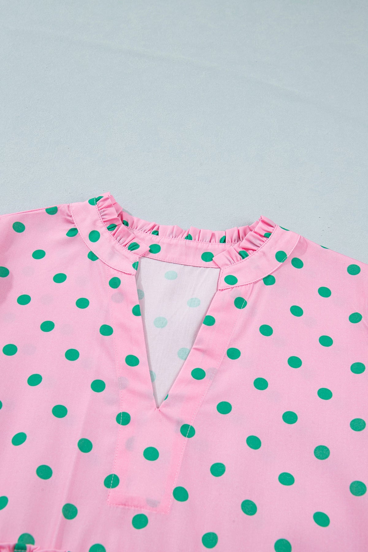 Polka Dot V-Neck Tiered Mini Dress