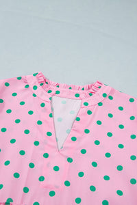 Polka Dot V-Neck Tiered Mini Dress