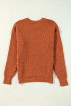 Hello Pumpkin Crewneck Sweater — Flamingo back view